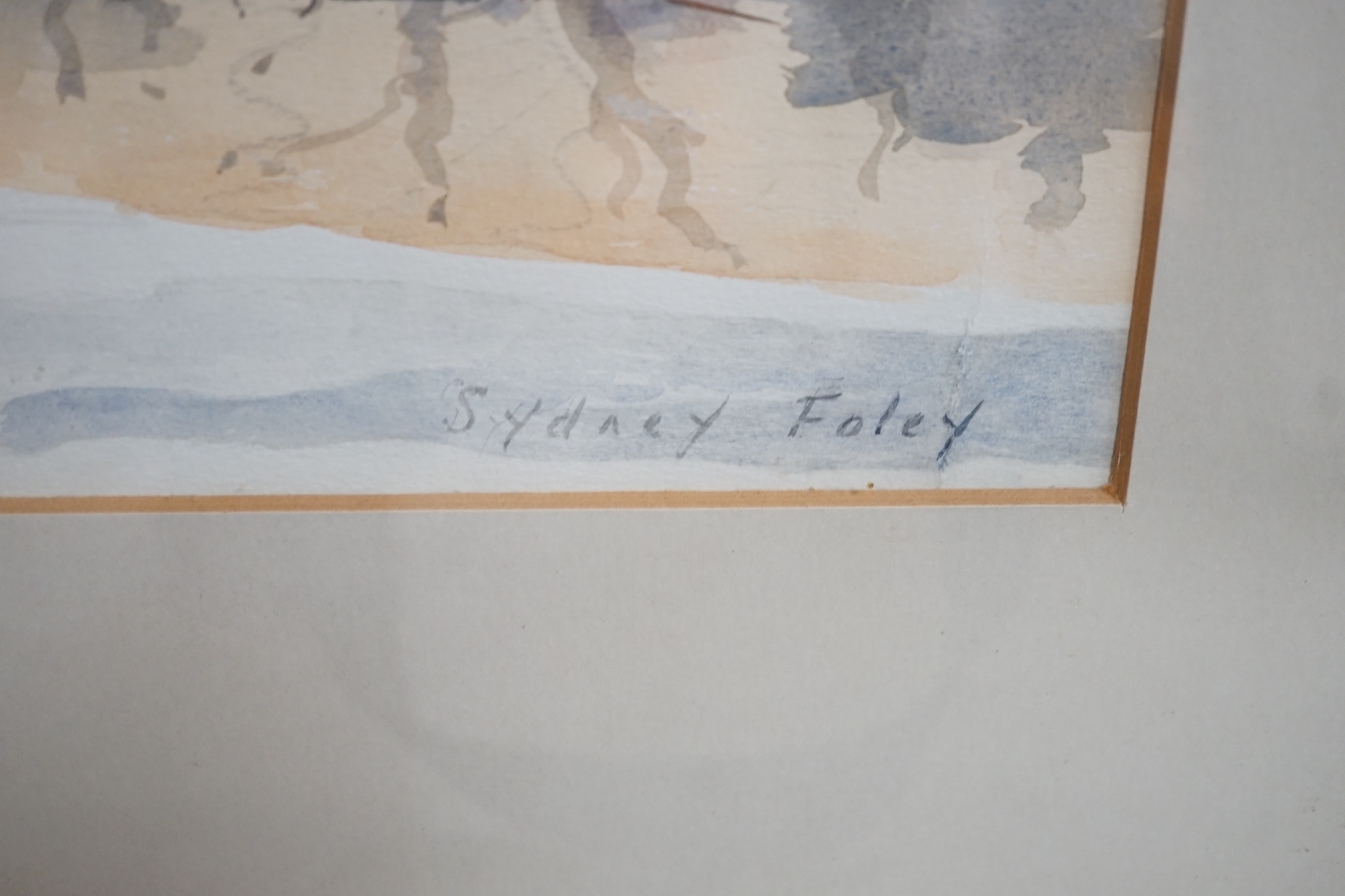 Sydney Foley (1916-2001), watercolour, ‘Winter’, signed with artist label verso, 36 x 50cm